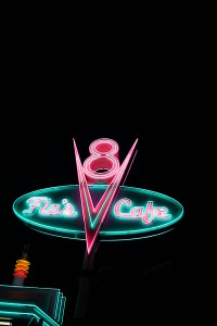 Disneyland's California Adventure Flo's V8 Cafe Neon sign